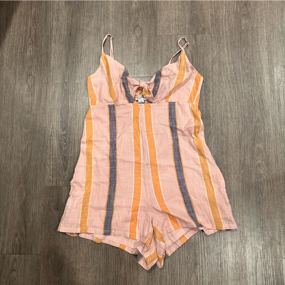 O'Neill Pink and Orange Striped Romper